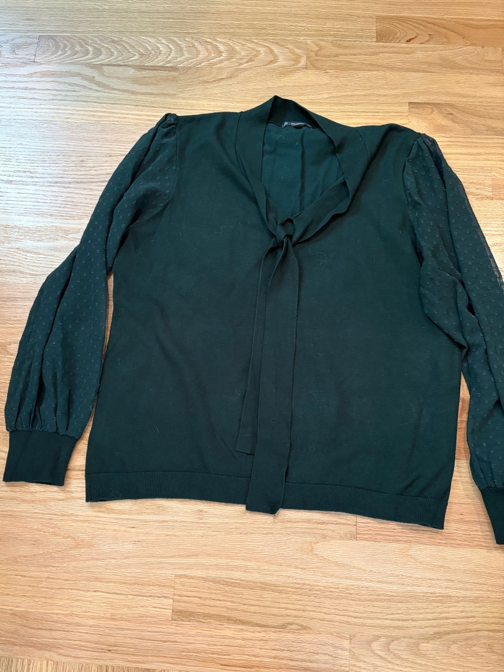 Adrianna Papell  Women’s Dark Green Tie-Neck Sweater Sz XL